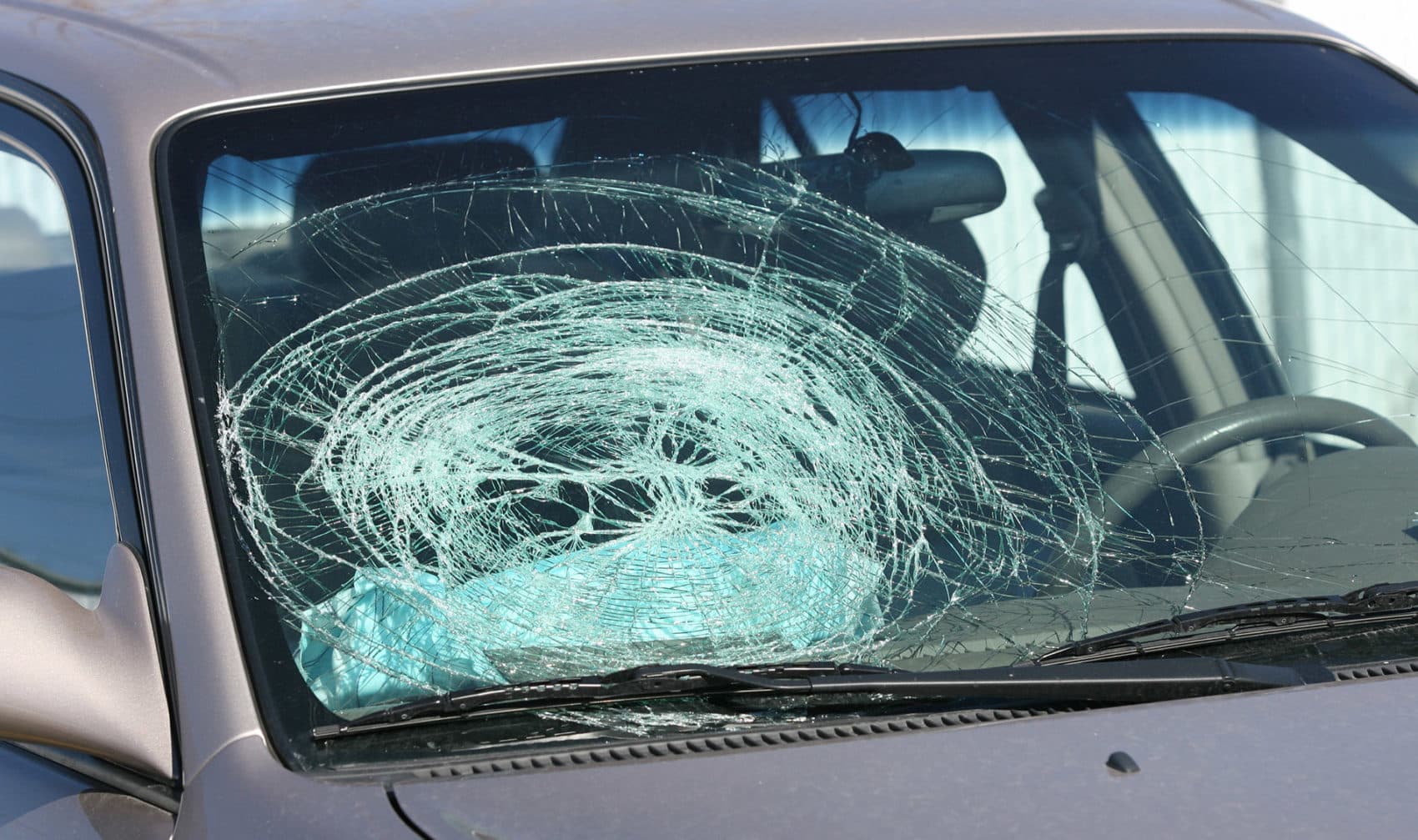 Damaged windshield requiring professional repair